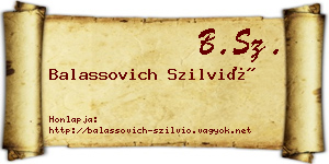 Balassovich Szilvió névjegykártya
